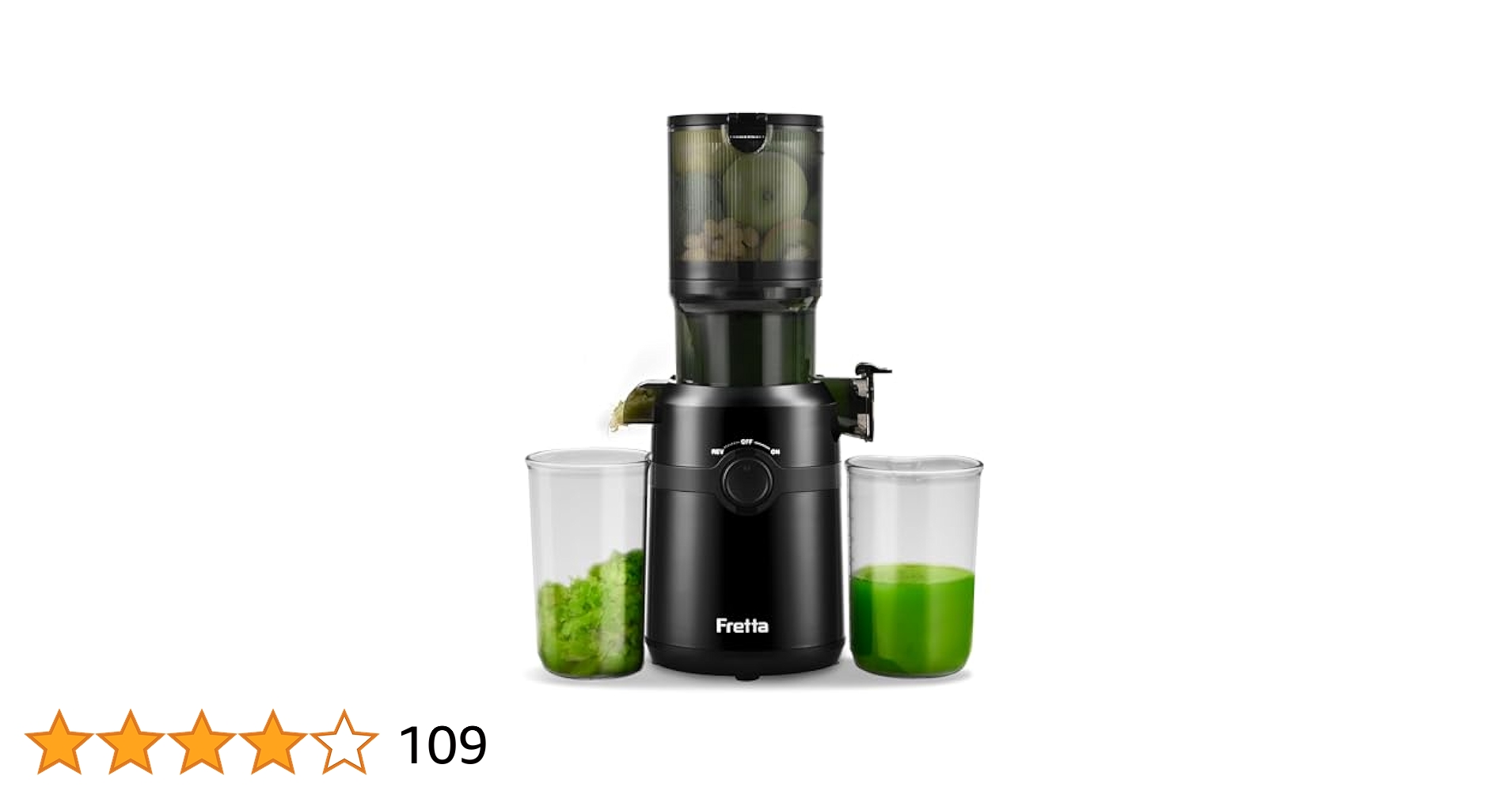 Amazon | Fretta ジューサー 10.8cm広い投入口 1L大容量 スロー